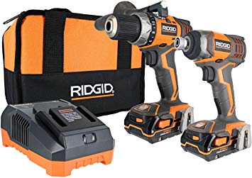 Ridgid X4 R9602 18V Lithium Ion Cordless Drill and Impact Driver Combo Kit with Soft-Sided Tool Case (2 Tools, 2 Compact Batteries, Charger, and Bag Included)