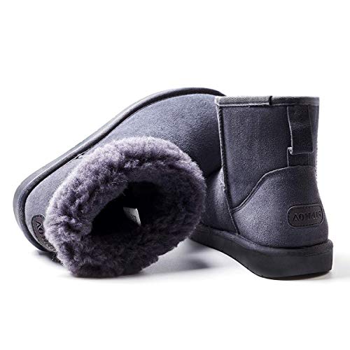 AOMAIS Women’s Winter Snow Boots Fur Lined Mid Calf and Mini Outdoor Warm Boot Shoes Ankle Short Booties