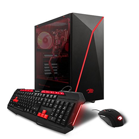 iBUYPOWER AM009i Desktop Gaming PC - Intel i7-7700 3.60Ghz, NVIDIA GTX 1060 3GB, 16GB DDR4 RAM, 1TB HDD, 120GB SSD, Wi-Fi, Win 10 Home, Black