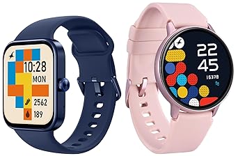 Fastrack New Reflex Play|AMOLED Display Smartwatches Rakhi Gifts for Brother & Sister (Blue & Pink)