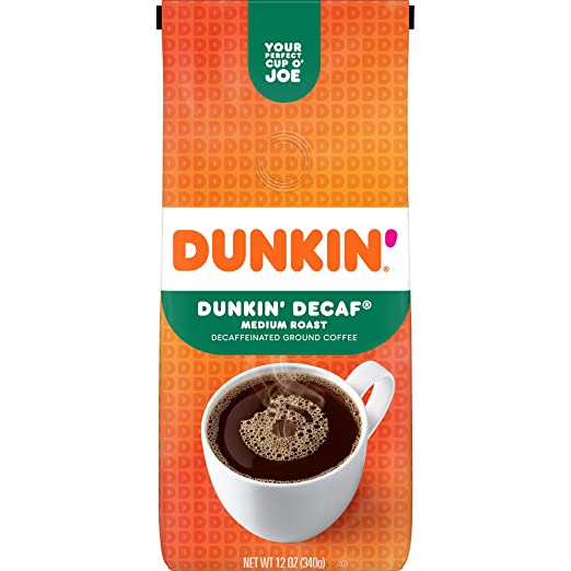 Dunkin' Original Blend Medium Roast Decaf Ground Coffee, 12 Ounces