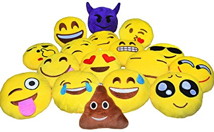 YINGGG Cute Mini Emoji Cushion Pillow Kids Soft Toy Gift Bag Accessory