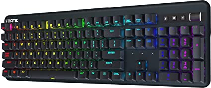 FNATIC Streak - LED Backlit Full RGB Mechanical Gaming Keyboard - Cherry MX Silent Red Switches - Ergonomic Wrist Rest - Premium Pro Esports Gaming Design(FR-Layout)