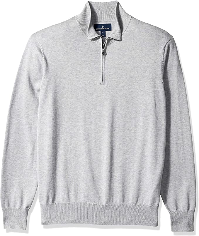 Amazon Brand - Buttoned Down Men's Supima Cotton Lightweight Quarter-Zip Sweater