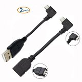RAYSUN 2 Packs 90 Degree Micro USB to USB 20 OTG On-The-Go cable adapter - Micro-USB to USB Male and Micro-USB to USB Female 90 Degree Micro USB to USB 20 OTG