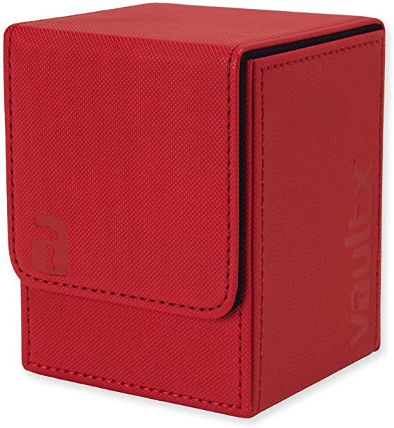 Vault X Premium eXo-Tec Deck Box - Large Size for 100  Sleeved Cards - PVC Free Card Holder for TCG (Red)