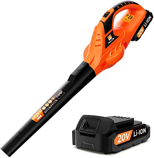 VacLife Leaf Blower, 20V Cordless Leaf Blower with Powerful Motor & Long Runtime, Lightweight Leaf Blower with 2 Airflow Modes for Snow Blowing & Lawn Care, Model: LB-570, Orange (VL707)