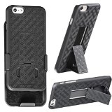 iPhone 6 Holster WizGearTM Shell Holster Combo Case for Apple iPhone 6 47 Inch Screen with Kick-stand and Belt Clip - Fits Atampt Verizon T-Mobile and Sprint - Black iPhone 6 47 Inch