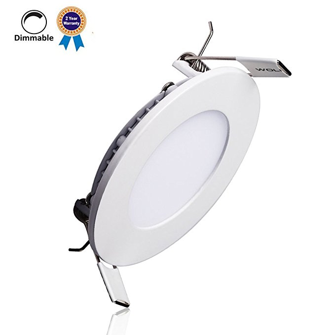 B-right 15W 7-inch Dimmable Round LED Panel Light 1200lm Ultra-thin 5000K Cool White LED Recessed Ceiling Lights for Home Office Commercial Lighting