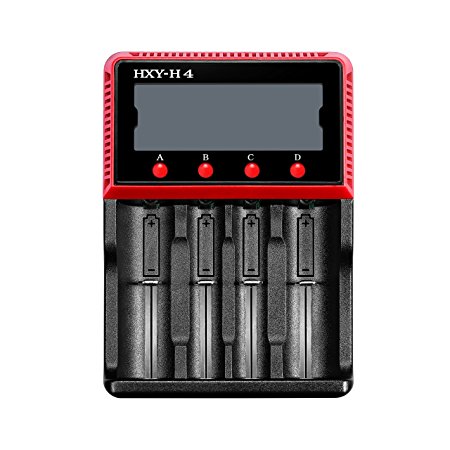 Vitovill HXY-H4 Universal Intelligent Multifunction LCD Batterry Charger Selected of 500mAh/1000mAh charging current for Almost All Li-ion, LiFePO4, Ni-MH and Ni-CD Rechargeable Batteries