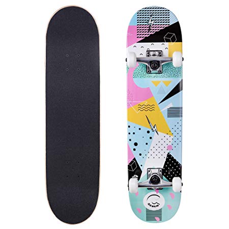 Cal 7 Complete Skateboard, Popsicle Double Kicktail Maple Deck, Skate Styles in Graphic Designs