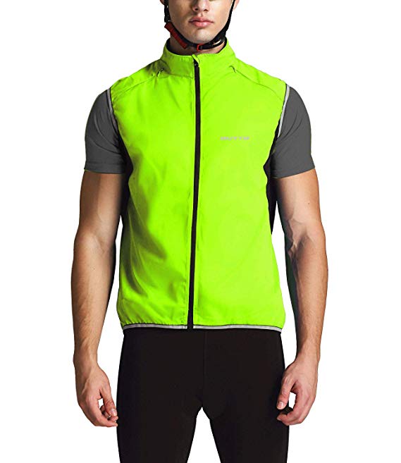 Outto Men's Reflective Running Cycling Vest for Safty and Windproof