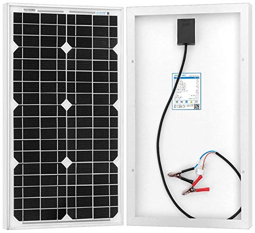 ACOPOWER Mono Solar Panel for 12 Volt Battery Charging, Off Grid, 30W