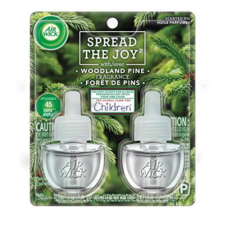 Air Wick Scented Oil 2 Refills, Woodland Pine, (2X0.67oz), Air Freshener