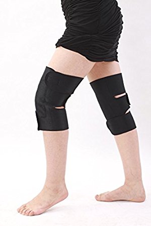 "NMT Knee Brace" ~ Arthritis and Knee Pain ~ Physical Therapy ~ New Natural Tourmaline Remedy for Joint Pain and Tendonitis Relief ~ Adjustable black device for Men & Women ~ Size "Regular-Medium."