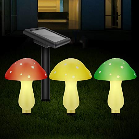 Outdoor Solar Garden Lights, Solar Powered Mushroom Lights, LED Solar Decor Lights for Garden, Patio, Backyard