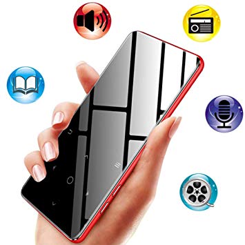 8GB MP3 Player with Built in Speaker 2.4 inch Screen Touch Buttons Metal Shell FM Radio Voice Recorder Ebook Clock Sport MP 3 HiFi Mini USB Music Player Portable Walkman GREATLINK (RED)