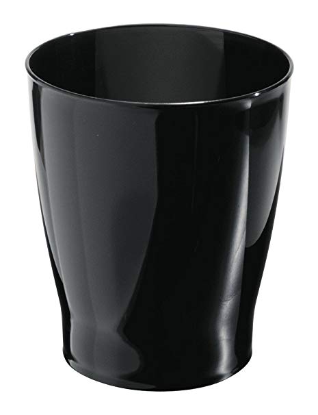 InterDesign Franklin Wastebasket Trash Can for Bathroom, Kitchen, Office - Black (19942)