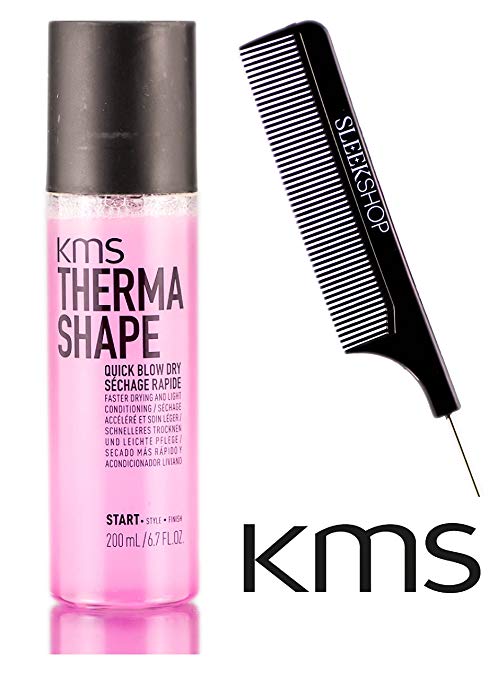 KMS ThermaShape Quick Blow Dry, formerly FreeShape (with Sleek Steel Pin Tail Comb) (6.7 oz/large retail size)