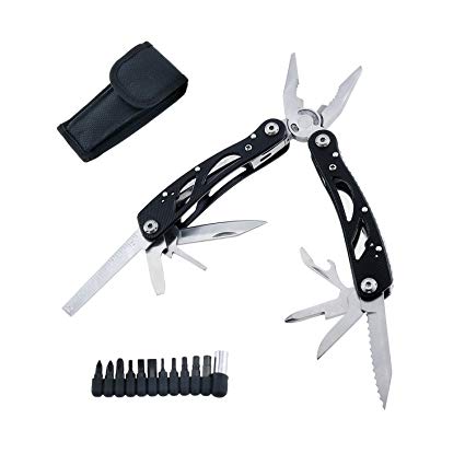 ACVCY Multitools Folding Plier, Multipurpose Outdoor Survival Portable Non Slip Pocket Multi Tool Set for Bike and Camping