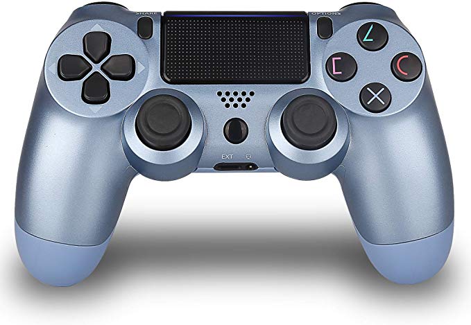 Wireless Controller for PS4 Control - JUEGO Remote for Sony Playstation 4 with Charging Cable (Titanium Blue, Fall 2019 New)