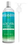 Aloe Vera Gel for Face and Hair - The BEST Pure Organic and Cold-Pressed Aloe Vera Moisturizer - For Dry Damaged and Aging Skin - Great on Sunburns Acne Razor Bumps and Insect Bites - InstaNatural - 16 OZ