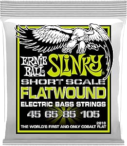 Regular Slinky Cobalt Flatwound Short Scale Electric Bass Strings 45-105 Gauge