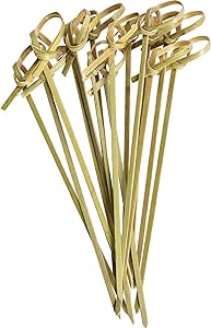 [300 Count] Bamboo Knot Picks - 4.75 Inch Appetizer, Sandwich, & Cocktail Drinks Skewer Toothpicks