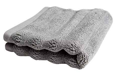 Nutrl Home Antimicrobial Cotton Wash Cloth (Grey, 13 x 13 Inch) Luxury Bath, Hand, Washcloth, Face Towels Perfect for Hotels, Home, Bathrooms, Pool and Gym