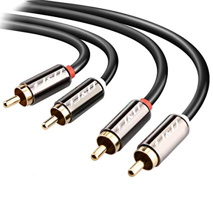 2RCA to 2RCA Cable, J&D Gold-Plated [Copper Shell] [Heavy Duty] 2 RCA Male to 2 RCA Male Stereo Audio Cable, RCA Cable - 6 Feet