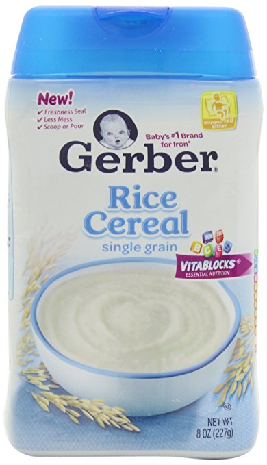 Gerber Single-Grain Rice Baby Cereal, 8 oz (Pack of 6)