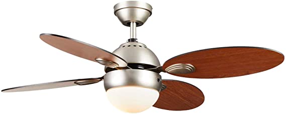 NOMA Ceiling Fan with Light | Dimmable Flush Mount/Dual Mount Ceiling Fan with Remote | Cherry & Black