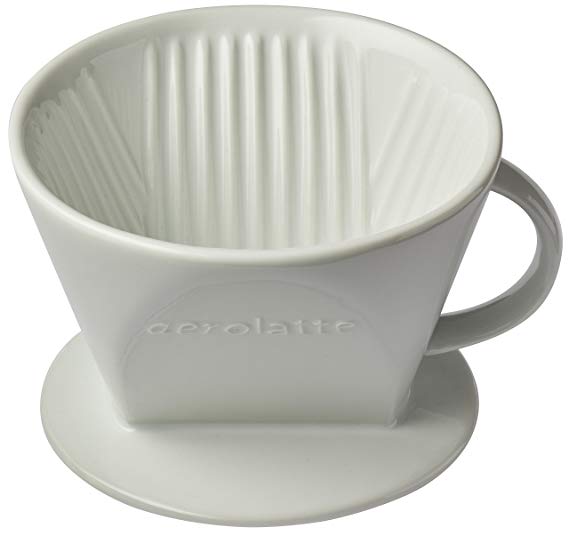 aerolatte Pour Over Coffee Dripper Reusable Filter Cone Brewer, Number 4-Size, Brews 8 to 12-Cups