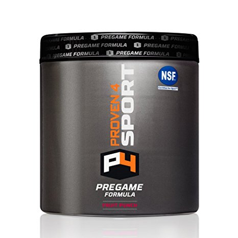 Proven4 Pre-Game Formula/Pre Workout Supplement w/ Creatine, Beta-Alanine, and Energy - Flavor: Fruit Punch (NSF Certified for Sport)