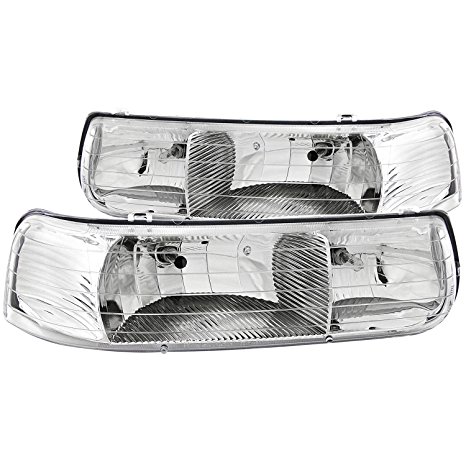 Anzo USA 111011 Chevrolet 1500 HD Crystal Chrome Headlight Assembly - (Sold in Pairs)