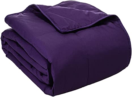 Cottonpure 100% Sustainable Cotton Filled Blanket, Full/Queen, Plum