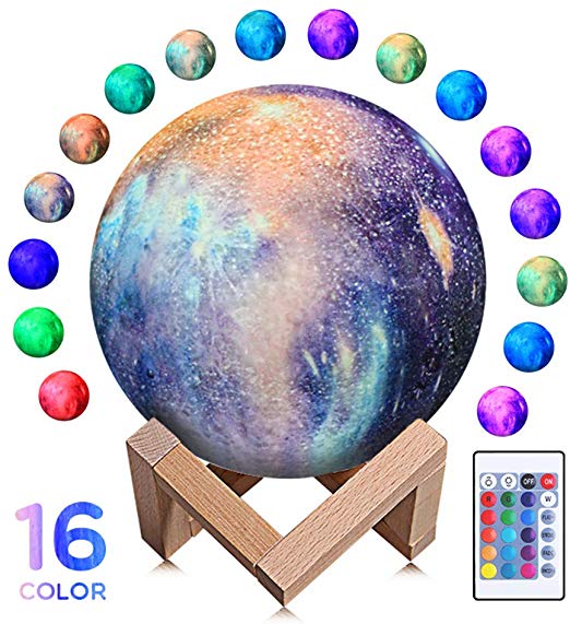 Moon Light Lamp 3D Night Kids Star Lamps 5.9inch 16 Color with Remote & Tap Control Age 11 12 13 14 15 16 17 18 Year Old Birthday Gifts for Teen Girls Boys Bedroom