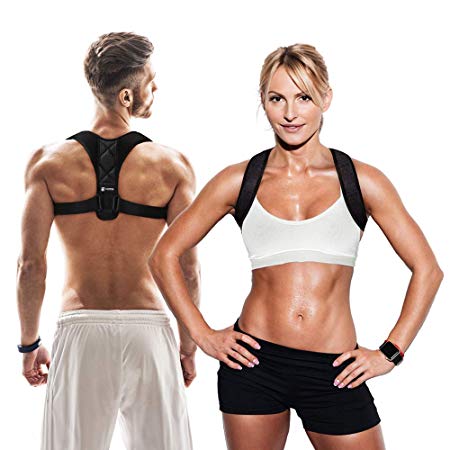 Copper Compression Under Clothes Posture Corrector - Guaranteed Highest Copper Posture Support Back Brace for Men and Women. Lightweight Adjustable Fit Supports Upper Back for Correct Posture