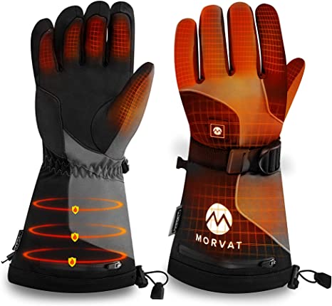 New for 2020 - Heated Gloves for Men Women - Electric Gloves with 4 Rechargeable Batteries, Ski Gloves, Heated Motorcycle Gloves and Snow Gloves, Works Over 16 Hours