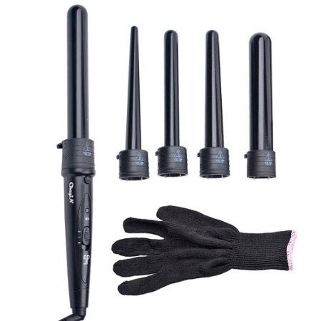 inkint 5 in 1 Hair Curling Iron Hair Styling Tools Kit for Hair Curling Worldwide-Voltage Hair Curler/ Curling Wand with 5 Different Curling Head Give You More Choices For Different Hair Styling