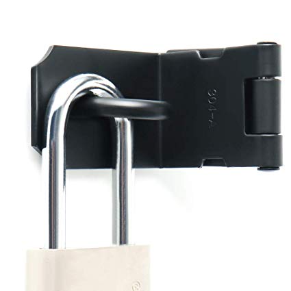 Alise MS9KB-4 Right Angle Padlock Hasp Security Door Clasp Hasp Lock Latch,Stainless Steel Matte Black Finish
