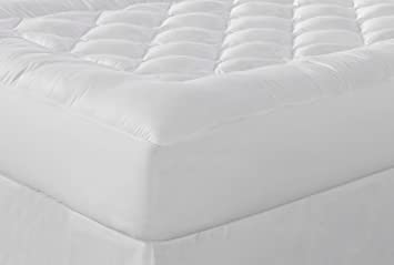Perfect Fit | Diamond Loft Quilted Water Resistant Mattress Pad, Queen, White