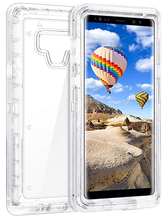 Coolden Galaxy Note 9 Case, Hybrid Clear Phone Case Heavy Duty Protective Dual Layer Shockproof Case with Hard PC Bumper & Soft TPU Back for Samsung Galaxy Note 9 (2018 Released) –Transparent