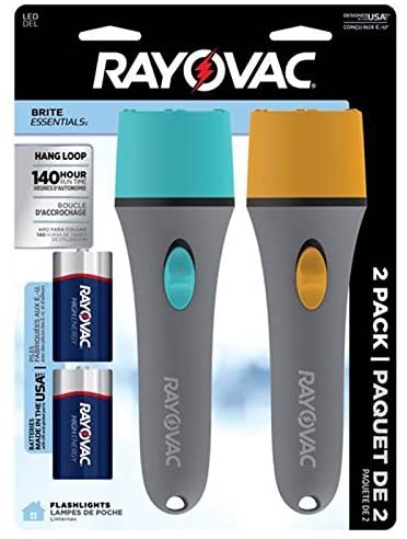 Rayovac LED Flashlight 2 Pack, Flash Light Set with Batteries Included - Perfect for Power Outages, Emergency Situations, Camping, Hiking, Dog Walking (2 Pack)