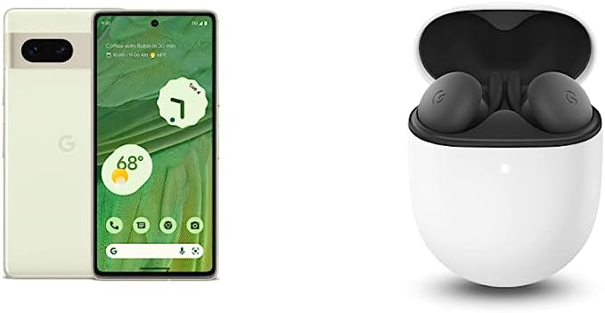 Google Pixel 7-5G Android Phone - 128GB - Lemongrass Pixel Buds A-Series - Wireless Earbuds - Charcoal