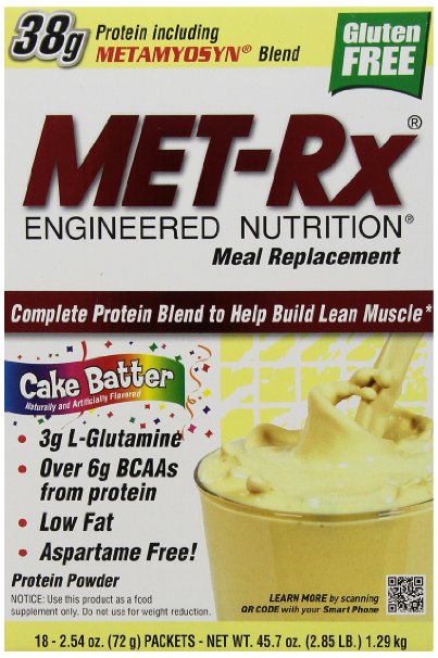 MET-Rx - Protein Supplement Powder Cake Batter 254 Ounce 18-Count Box