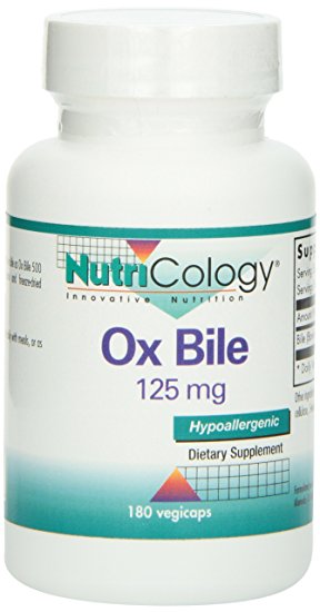 Nutricology Ox Bile 125mg, Capsules, 180-Count