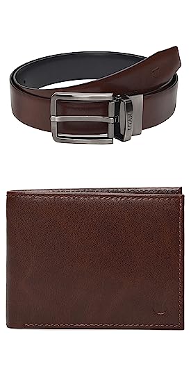 Titan Combo of Reversible Belt and Brown Wallet (Waist Size 40-46 Inch)