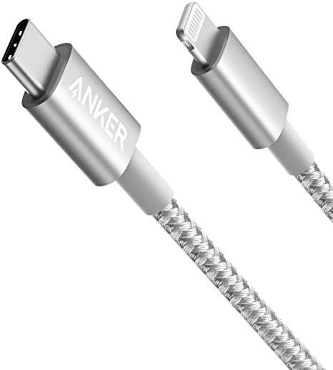 USB C to Lightning Cable, Anker New Nylon USB-C to Lightning Charging Cord for [3.3ft MFi Certified] for iPhone 11 Pro/X/XS/XR / 8 Plus/AirPods Pro, Supports Power Delivery (Silver)