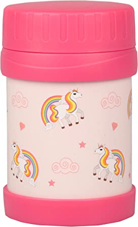 Bentology Stainless Steel Insulated Lunch 13 oz Thermos for Kids – Large Leak-Proof Storage Jar Container for Hot & Cold Food, Soups, Liquids - BPA Free - Fits Most Lunch Boxes and Bags - Unicorn